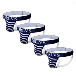 Underpants 4Pcs/lot Men Underwear Briefs Gay Sexy Mens String Bikini Cuecas Calzoncillos Hombre Slip Cotton Panties