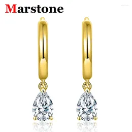 Stud Earrings 1CT Pear Moissanite Hoop For Women Top Quality Original 925 Sterling Silver Yellow Gold Lady's Diamond