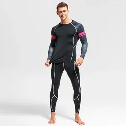 Men's Thermal Underwear Men Winter Base Layer Rashgard Male Workout Clothes Quick Drying Crossfit T-shirt Compression Leggings
