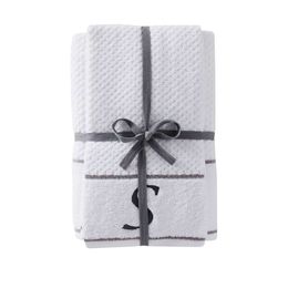 SKL Home by Saturday Knight Ltd. Interwoven Letter "S" Bathtowel Set, White, Set of 4