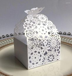 Gift Wrap 50/100pcs Flower Butterfly Candy Box Guests Party Favor Boxes Wedding Bridal Baby Shower Baptism Birthday Supplies