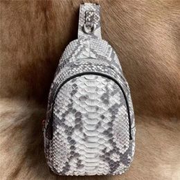 Waist Bags Exotic Genuine Snakeskin Men's Small Chest Bag Authentic Real Python Leather Male Messenger Man Cross Shoulder236L