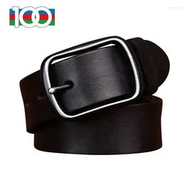 Belts Men's Leather Belt Vintage Made Old Concave Top Layer Cowhide All-in-one Casual Jeans Pin Buckle