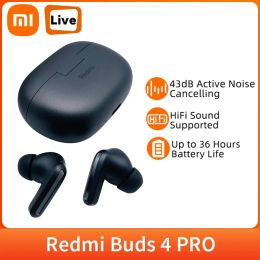 Earphones Xiaomi Redmi Buds 4 Pro TWS Earphone Bluetooth Active Noise Cancelling 3 Mic Wireless Headphone 36Hours Battery Life ForXiaomi12