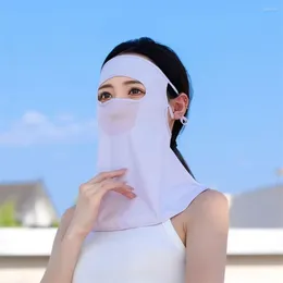 Scarves Silk Bib Summer Sunscreen Mask Veil Face Gini Women Neckline Sun Protection Shield