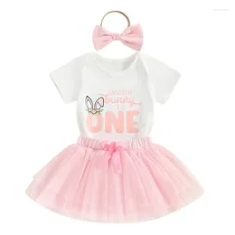 Clothing Sets Pudcoco Baby Girl Summer Outfits Short Sleeve Letter Print Romper Tutu Skirt Headband Set Born Clothes 6-18M