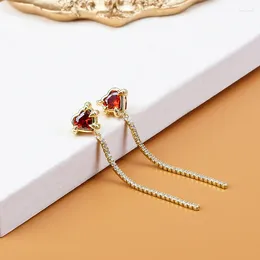 Dangle Earrings JADE ANGEL Women's Luxury 925 Sterling Silver Garnet Gold Plated Anniversary Gift Jewellery Accessories Stud