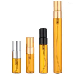 Storage Bottles 100pcs/lot 2ml 3ml 5ml 10ml Perfume Spray Travel Thin Glass Empty Cosmetic Bottle With Aluminium Pump