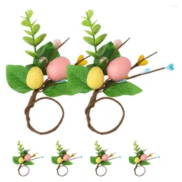 Decorative Flowers Easter Egg Napkin Ring Rings Buckle Decors Accessory For El Holding Exquisite Dinner Napkins