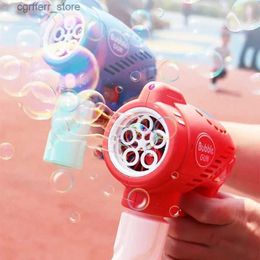 Gun Toys Electric bubble machine flash automatic bubble blower soap water bubble manufacturer gun parent child bubble blow Moulding toy240327