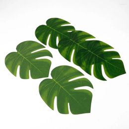 Party Decoration 12pcs/Lot Summer Tropical Artificial Palm Leaves Hawaiian Luau Supplies Jungle Beach Theme