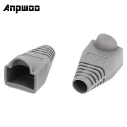ANPWOO Custodia protettiva per stivali con connettore RJ45 in gomma grigia Ethernet da 10 pezzi, 50 pezzi