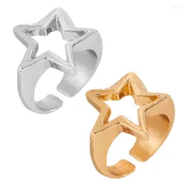 Cluster Rings Unique Gold/Silver Colour Finger Jewellery Vintage And Trendy Y2K Fashion Punk Star Adornment For Women Girls