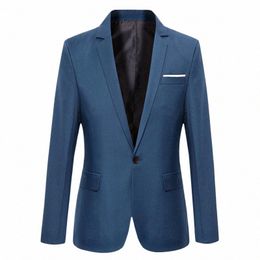 blue Men Blazers Work Office 2022 Men Tuxedos For Formal Ocns Pockets Coat Blazers Male Custom Men's Busin Slim Blazers z7yW#