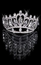 Hair Tiaras In Stock Cheap 2020 Diamond Rhinestone Wedding Crown Hair Band Tiara Bridal Prom Evening Jewellery Headpieces 180252691707