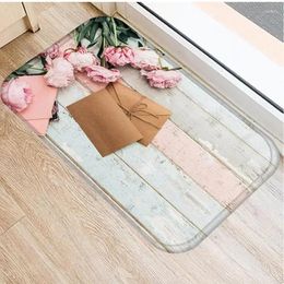 Carpets Floral Leaf Anti-Slip Door Mat Kitchen Bedroom Entrance Doormat Rectangle Carpet Indoor Floor Bathroom Washable Alfombra