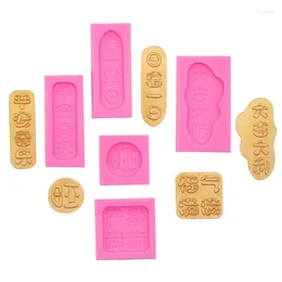 Baking Moulds Blessing Words Silicone Mould Cake Decoration Chocolate Fondant Inserts Plaster Candle Epoxy Mould A719
