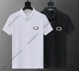 24ss Men designer Tee Polo shirts mens letter print short sleeve polos short sleeve cotton tshirts women Black white turndown collar classical tshirt M-XXXL