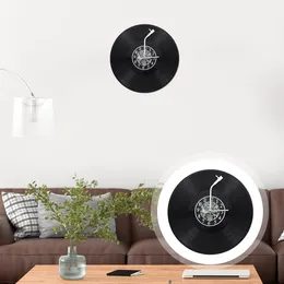 Wall Clocks Hanging Clock Decor Phonograph Record Style Decoration Bedroom Household Decorate Modern Home