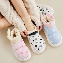 Slippers 2024 Winter Women's Snow Boots With Plush And Warm Insulation Indoor Thick Sole Home Anti Slip Cotton Shoes