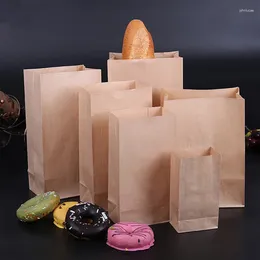 Gift Wrap 50Pcs Kraft Paper Bags Food Takeaway Sandwich Bread Christmas Wedding Party Supplies Wrapping Packing