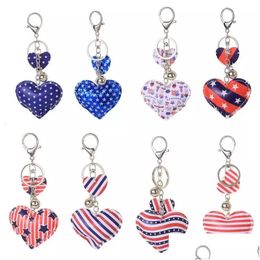 Party Favour Orders Heart Shape Key Ring Colorf American Flag Keychains Independence Day Chain Souveni Drop Delivery Home Garden Festiv Dh6Ho