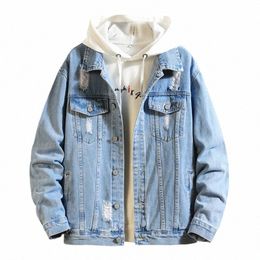 autumn Men's Fi Jackets Denim 2022 Spring Windbreaker Male Overcoat Casual Classic Windproof Cowboy Hombre Hip-Hop Youth u9cM#