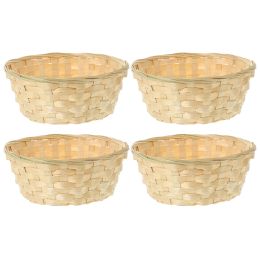 Baskets 4 Pcs Hamper Storage Basket Bread Container Snack Multipurpose Food Bamboo Serving Woven