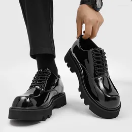 Casual Shoes Men's Fashion Lace Up Oxfords Black Suit Formal Business Leather Men Italian Banquet Wedding