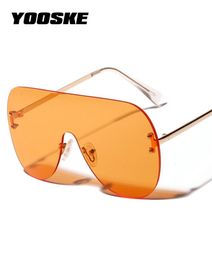 YOOSKE 2019 Oversized Sunglasses Women Vintage Luxury Brand Designer Sun glasses For Women Brown Black Red Orange Eyewear UV4003661479
