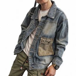 male Jean Coats Outwear Autumn Blue Men's Denim Jacket Overcoat Cargo Wide Shoulders New in Menswear Original Winter 2023 Wed u0k5#