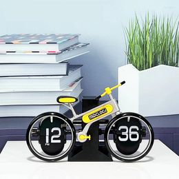 Table Clocks Bicycle Creative Send Battery Retro Desktop Clock Pendulum Piece Page Turning Mechanical Sitting Living Room Home