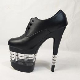 Dance Shoes Female Round Thin Heel 20 Cm Sexy Banquet High Top Fashion Stripe Waterproof Platform Stage Performance