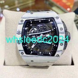 Men's Wristwatch Richardmills Luxury Watches Mens Series Manual Mechanical Hollow Mens Watch Rm061 Runway Ntpt White HBQQ