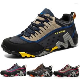 Fitness Shoes Couple Hiking Outdoor Fishing Men Women Leather Waterproof Camp Travel High-Quality Lace-Up Sport