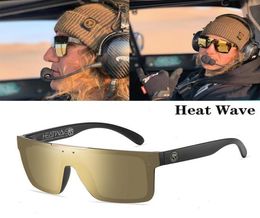 Heat Wave Oversized Fashion Goggle Sunglasses Square Style Polarised Men Women Sport Brand Design Sun Glasses Rivet Shadeds2052413