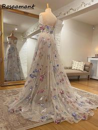 Floral A-line Wedding Dresses For Women Appliques A Line Sweetheart Lace Corset Back Brides Married Gowns