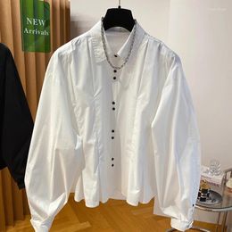Women's Blouses SuperAen 2024 High End Design Colorful Button Shirt Spring Loose Long Sleeved Cotton