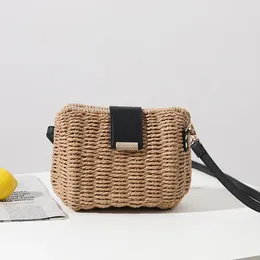 Shoulder Bags Retro Messenger Small Bag Female Mori Women's One-Shoulder Straw All-Match Seaside Holiday Woven Beach