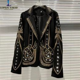 Women's Suits Hidden Breasted Blazers Jackets For Women England Style Elegant Casual Rivet Coat Clothing Female Tops Spring Autumn