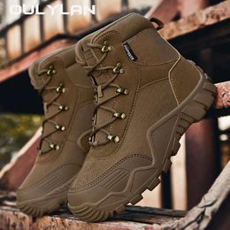 Fitness Shoes 2024 Tactical Boots Men Military Hiking Ankle Special Training Desert Combat Army Men's Sneakers