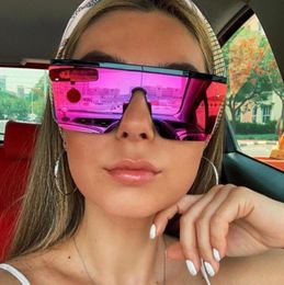 Reflective Red Square Womens Sunglasses 2020 Flat Top Mirror Sun Glasses For Men Fashion shades Cute Designer Sunnies Plastic9604058