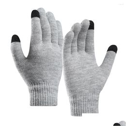Cycling Gloves Touch Sn Fl Fingers Sports Bike Winter Warm Knitted Drop Delivery Outdoors Protective Gear Dhyxs