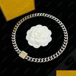 Bracelet Earrings Necklace Designer Bracelets Sier Chain Jewellery Luxury Letter Pendant F For Women Men Earring Accessories Bijou3439 D Ot04Y
