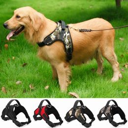 Leashes Nylon Heavy Duty Dog Pet Harness Collar Padded Extra Big Large Medium Small Dog Harnesses vest Husky Dogs Supplies