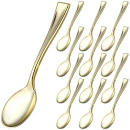 Disposable Flatware 80pcs Ice Cream Spoons Plastic Dessert Milkshake Coffee Jelly Cake Scoop Kitchen Accessories