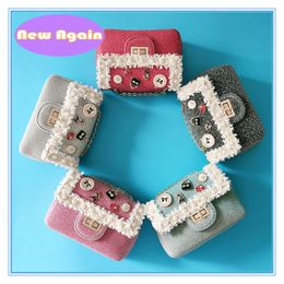 Baby kids DIY shoulder bags Kid's Little money bags Toddlers lace pearl cute messenger purses Childrens Cotton lovely Wallets mini Pouch ARYB072