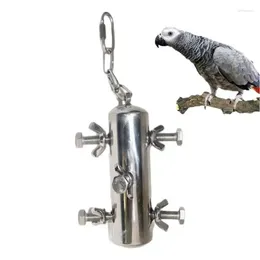 Other Bird Supplies Cage Toys Parrot Chewing Toy With Bell 304 Stainless Steel Standing For Budgies Parakeets Cockatiels Medium Parrots And