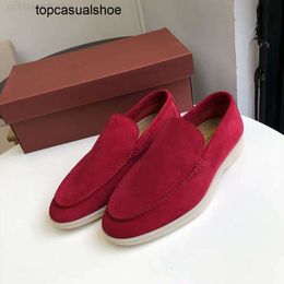 Loro Piano LP LorosPianasl casual shoes best quality shoes loafers Mens flat low top suede Cow leather oxfords Moccasins summer walk comfort loafer slip on loafer rub