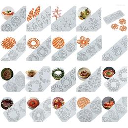 Baking Moulds Circular Grid Decorative Pad Leaf Flower Sugar Flipping Lace Cake Mold Printed Accessories